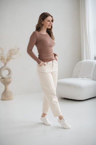 Bluzka ciążowa i do karmienia Tummy Milk&Love wiskoza toffi