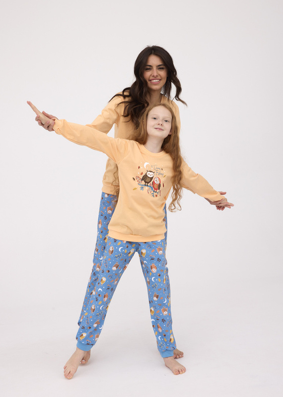 467/373 Owls Piżama damska Cornette pomarańczowy