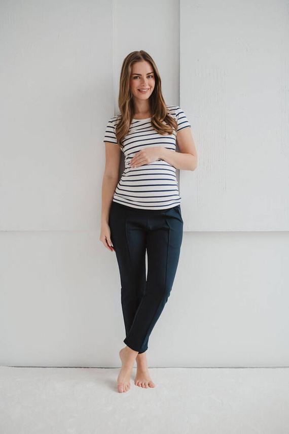 GraceFit Mama klasyczne spodnie ciążowe Milk&Love navy