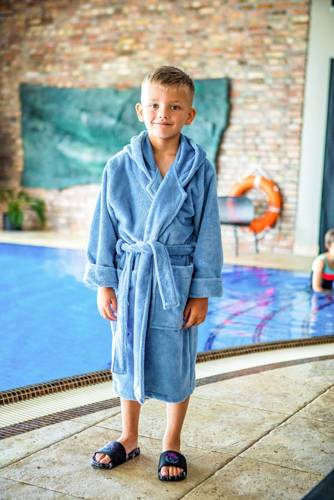 Bamboo Szlafrok dziecięcy bambusowy ByShelly - błękitny