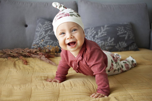 "ROSES B" Makoma Body baby z długim rękawem bordowy