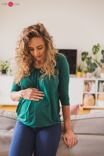 Kangaroo Milk&Love bluzka ciążowa i do karmienia z rękawem 7/8 rose brown