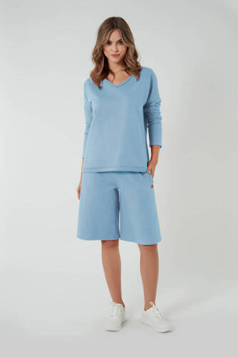 Madri 1/2 Kuloty spodenki damskie Italian Fashion - niebieski