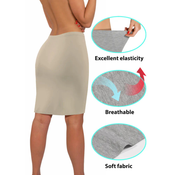 Spódnica damska gładka Sesto Senso beżowy