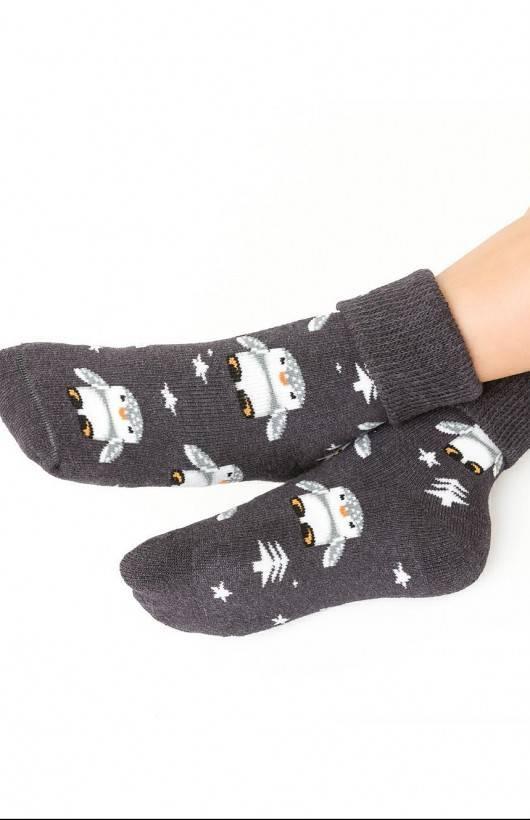 Art.154 Skarpety dziecięce Świąteczne Frotte Steven 036 grafitowy