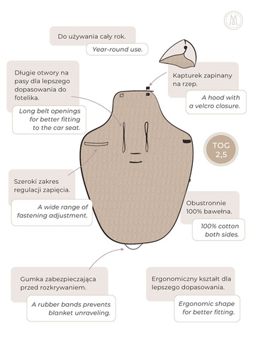 Berry Mousse Kocyk do fotelika cotton Makaszka 