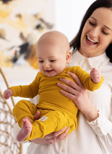 "Natural Harmony" Makoma Body niemowlęce z długim rękawem honey