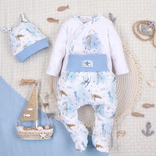 ABN-5442 Sea Of Joy Body kopertowe Nini biały - bawełna organiczna, dla niemowląt