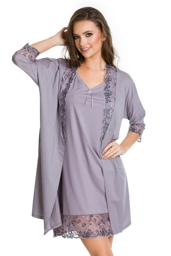 05090 Stella Szlafrok damski Mediolano - szary