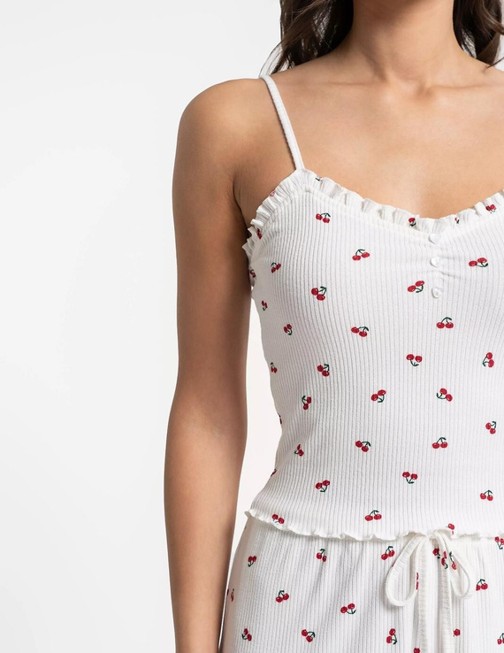 Moraj PDD3100-002 piżama damska ecru wisienki lato