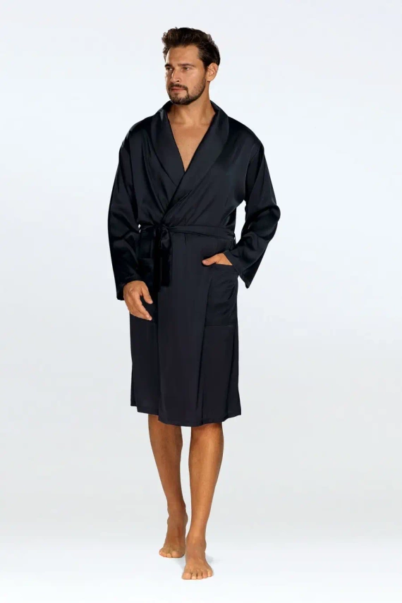 Lukas Szlafrok męski Dkaren - czarny