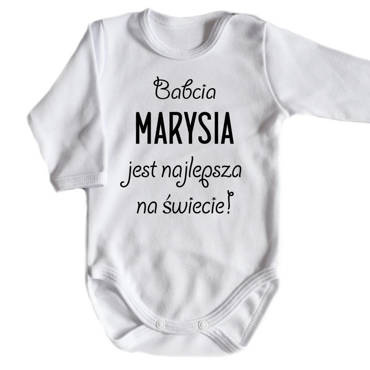 "Babcia najlepsza na świecie" Moocha body długi rękaw biały