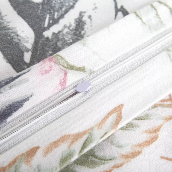 31505/1 Pościel flanelowa liście Darymex biały