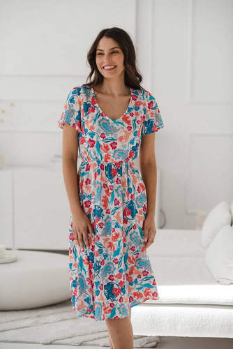 Lovely Dress Midi Milk&Love sukienka ciążowa i do karmienia paisley na jasnym