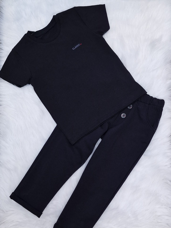 Classic Koszulka z haftem krótki rękaw Bambarillo czarny