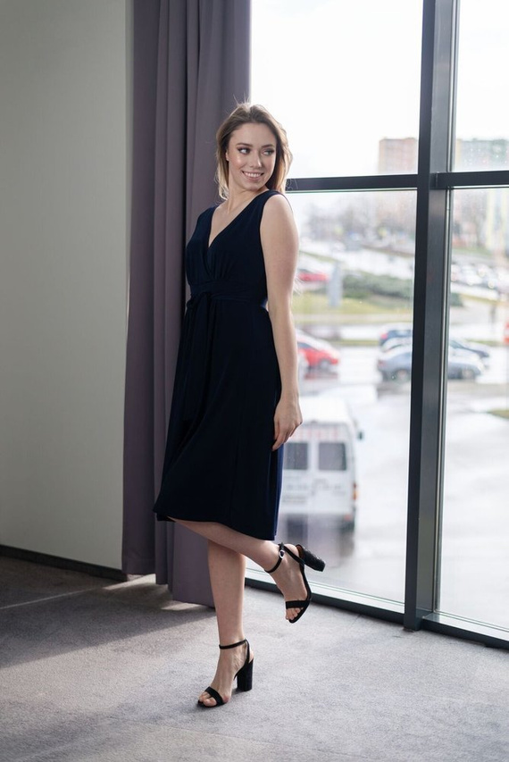 120 Sukienka ciążowa MIRACLE- granat