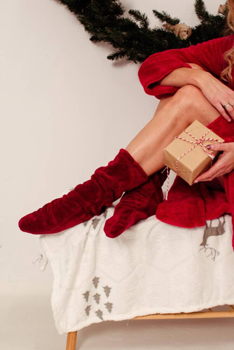 553/554 Wellsoft Gładkie skarpetki do spania De Lafense - bordo