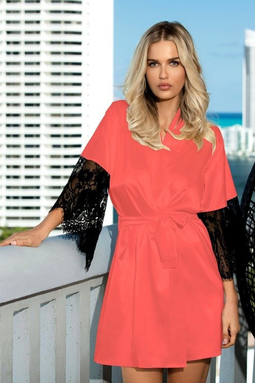 Dagmara Satynowy Szlafrok Damski DKaren - borowy