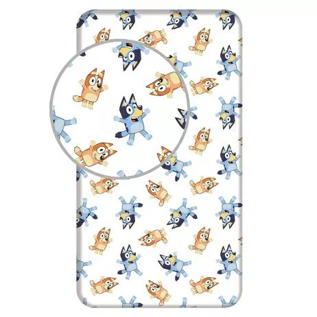 Prześcieradło Bawełniane z Gumką 90x200 Bluey 061 Jerry Fabrics Białe