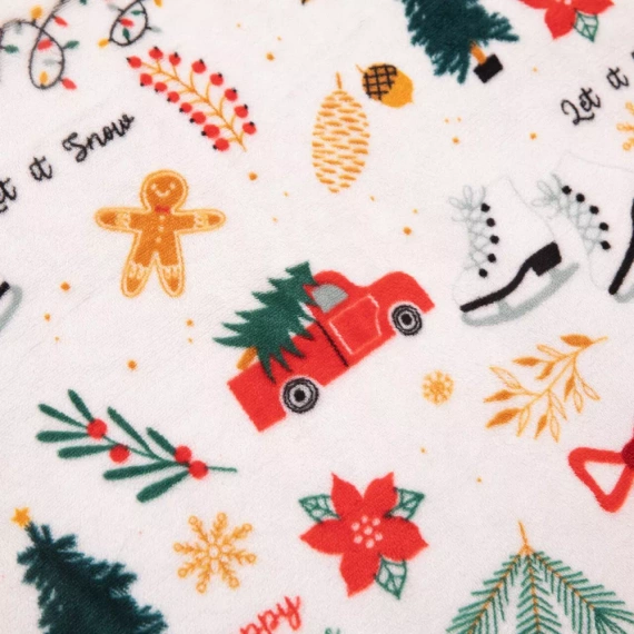 Merry Cozy Pościel świąteczna biały miś Spod Igły i Nitki– mikrofibra pluszowa 210 g/m²