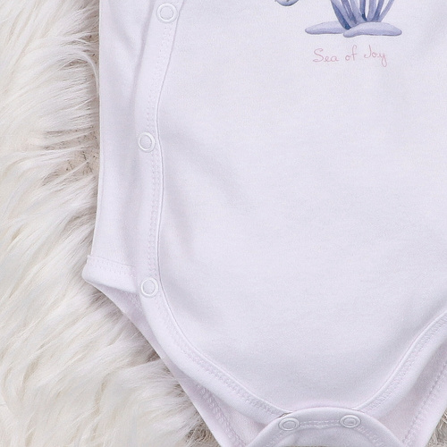 ABN-5474 Underwater World Body kopertowe Nini biały – bawełna organiczna, krótki rękaw