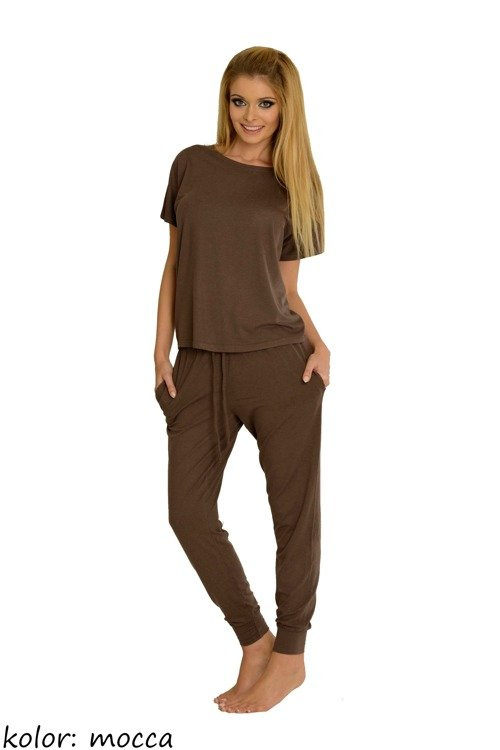 524 Paula Piżama Damska De Lafense - mocca