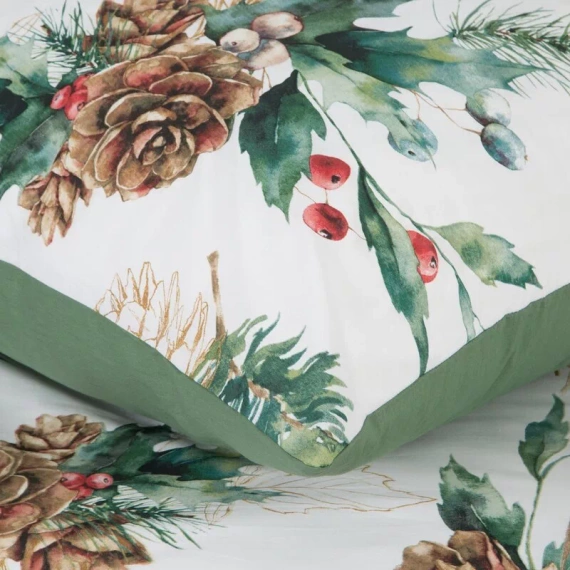 Pino Pościel świąteczna stroiki Eurofirany biały/zielony