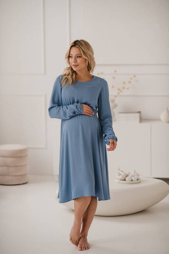 Lovely Dress Midi sukienka ciążowa i do karmienia Milk&Love błękitny