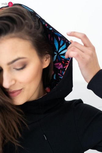 Milk Please bluza do karmienia Milk&Love z kapturem czarny