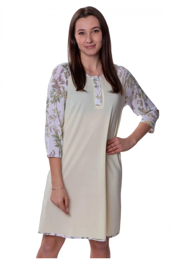 86612 Botanica koszula nocna rozpinana Mewa kremowy