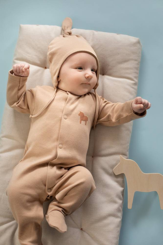 Wooden Pony Pinokio Wiązana Czapka niemowlęca - brąz 
