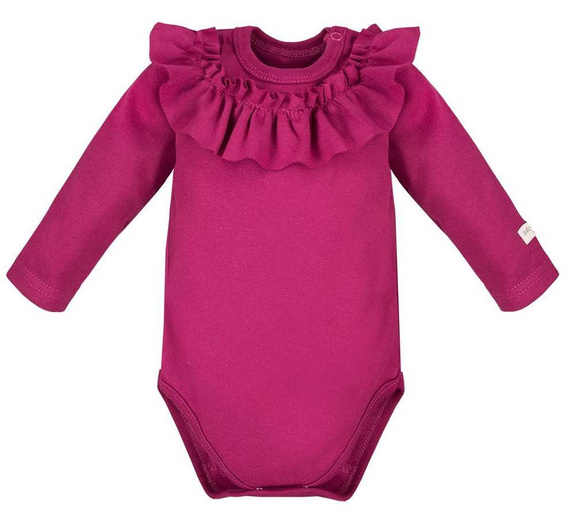 Body z długim rękawem, falbana "Simply Comfy" Ewa Klucze-szary melanż