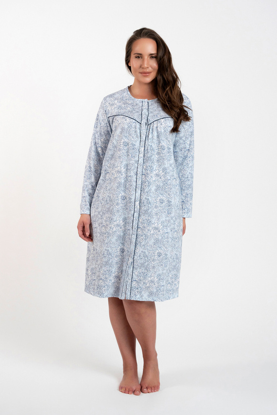 Talita rozpinana koszula nocna Italian Fashion - druk niebieski