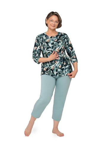 201 Maria II Piżama damska Martel czarny turkusowy 21