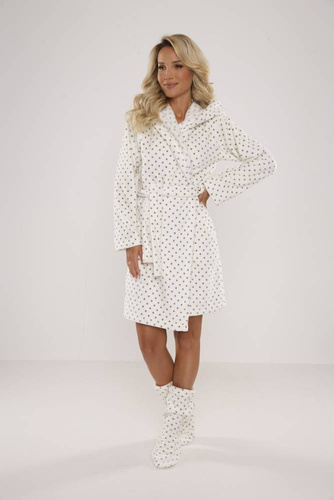 546 Melanie Krótki Szlafrok damski Forex - ecru