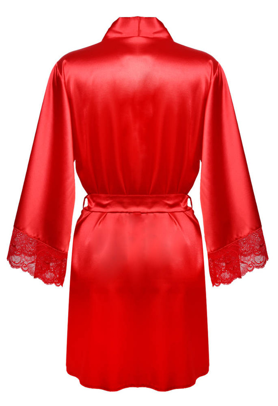 Belinda Satynowy Szlafrok Damski DKaren - czerwona