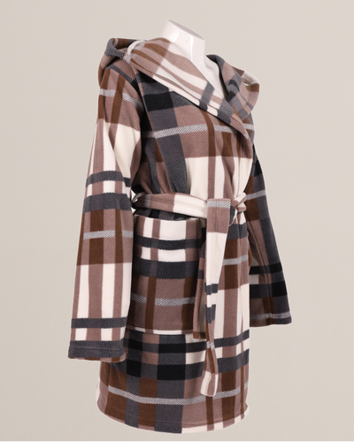 031 Kocyk Szlafrok De Lafense – ciepły polarowy szlafrok damski Super Cozy, brązowy