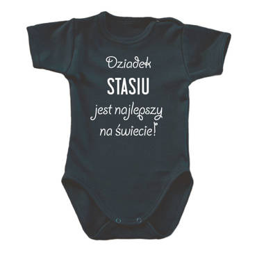 "Dziadek najlepszy na świecie" Moocha body krótki rękaw czarny