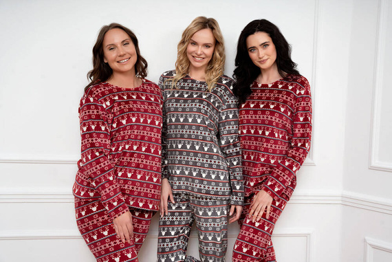 Islandia Polarowy Komplet Damski Italian Fashion - druk bordowy