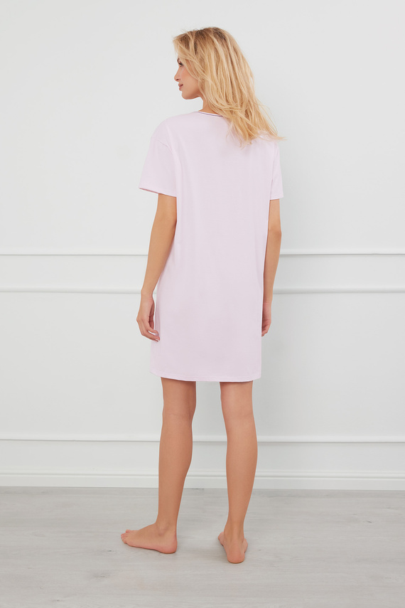 Arugia koszula nocna, krótki rękaw Italian Fashion - pudrowy róż