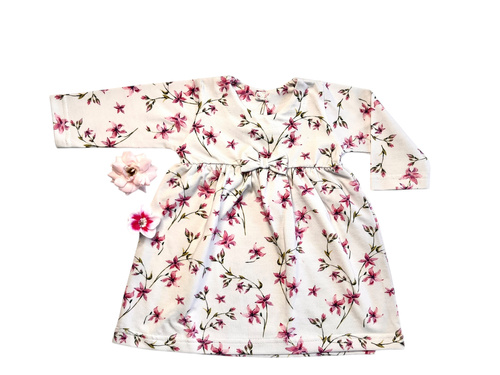 Mamatti SU071 – sukienka bawełniana w kwiaty dla dziewczynki