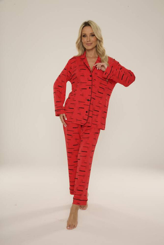 718 Madeleine Cat Love Piżama Damska Forex - czerwony