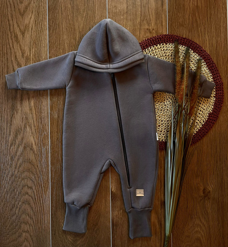 Kombinezon dziecięcy Mamatti KS117 mus czekoladowy – na zamek i z kapturem