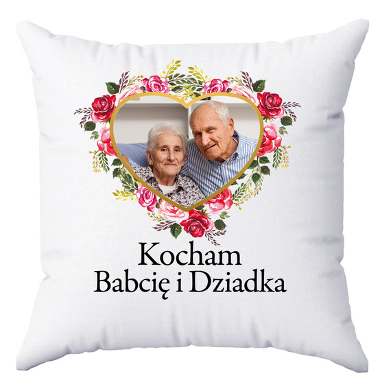 Poduszka ze zdjęciem z okazji dnia Babci i Dziadka Moocha