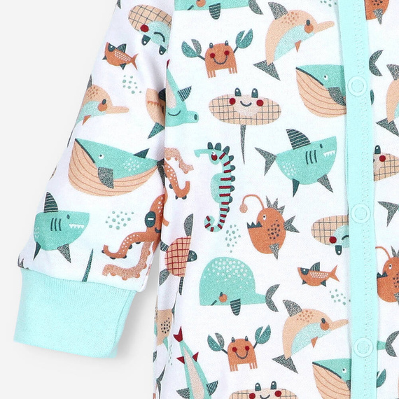 ABN-4093/MOR Morskie Zwierzątka Pajacyk z bawełny dla chłopca Nini druk