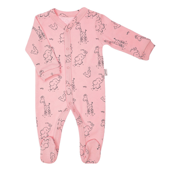 4800 04 Komplet wyprawkowy 4-częściowy nadruk "Animals" Nicol - różowy