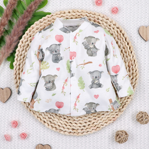 ABN-5640 Nini Kaftanik Niemowlęcy Słodka Koala 100% Bawełna Organiczna – Polska Produkcja