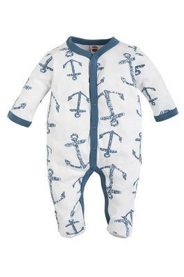 "BLUE SEA" Makoma Pajac niemowlęcy biały