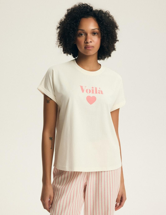 Piżama damska Henderson Darlan 43707 – bawełna, długie spodnie, print-pink