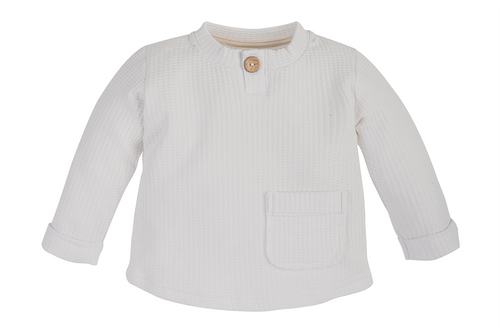 "Natural Waffel" Makoma Bluza polo white